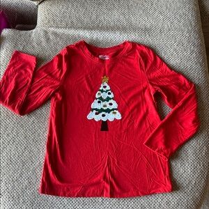 Cat & Jack Red Christmas Tree Long Sleeve Shirt